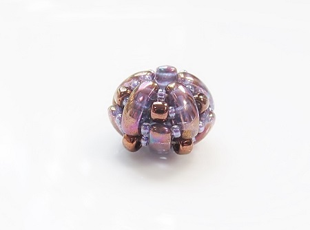 Sea Urchin - beaded bead - front
